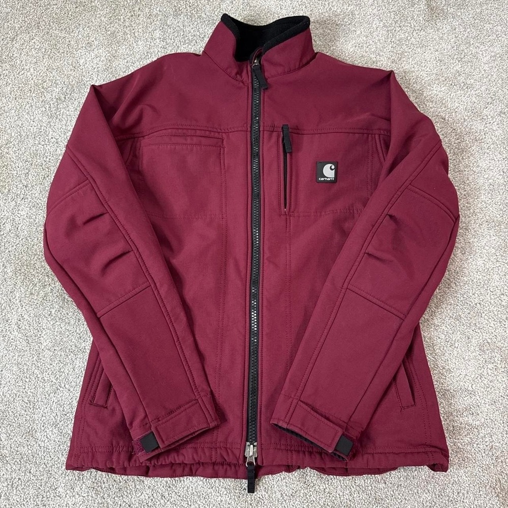 Carhartt Women's Burgundy Jacket Small Workwear Full Zip Utility Coat
